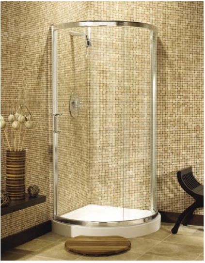 Ultra 900x900 bow shaped quadrant shower enclosure with shower tray. additional image