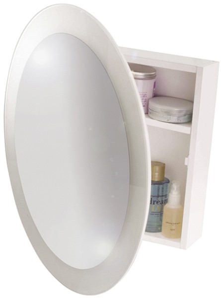 Round Mirror Bathroom Cabinet.  525x525x105mm. additional image