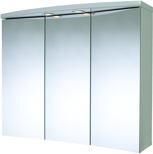 3 Door Bathroom Cabinet, Lights & Shaver.  830x690x250mm. additional image