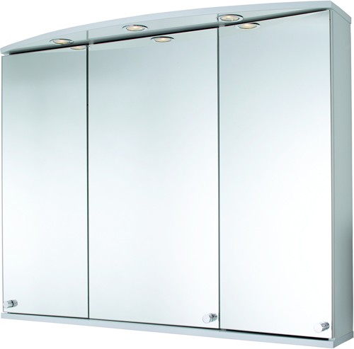 3 Door Bathroom Cabinet, Lights & Shaver.  1000x800x270mm. additional image