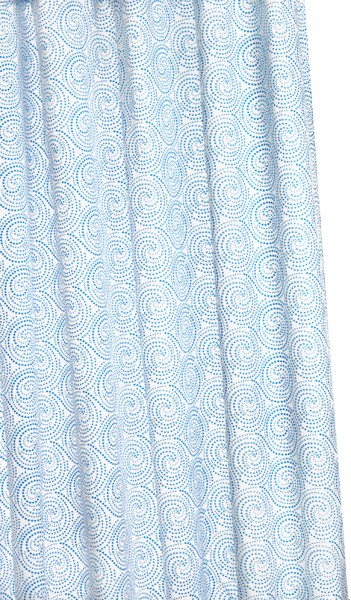 Shower Curtain & Rings (Blue Swirls, 1800mm). additional image