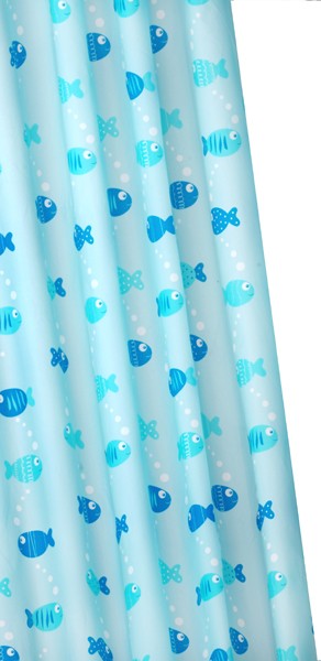 Shower Curtain & Rings (Wiggly Fish, 1800mm). additional image