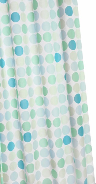 Shower Curtain & Rings (Green Polka, 1800mm). additional image