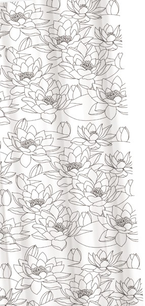 Shower Curtain & Rings (Waterlillies, 1800mm). additional image