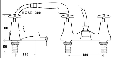 Bath Shower Mixer Tap With Shower Kit. additional image