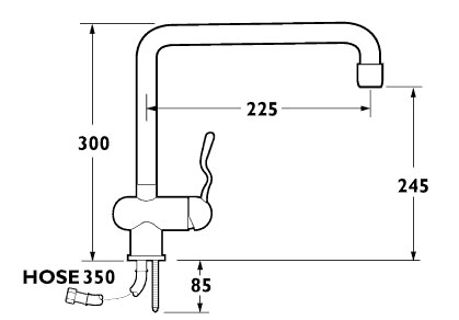 Soverato Sink Mixer, Swivel Spout & Chrome Handle. additional image