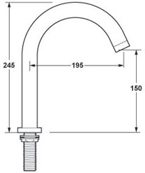 Deck Mounted Bath Spout (Chrome). additional image