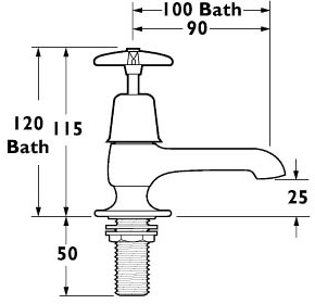 Long Spout Bath Taps (Pair). additional image