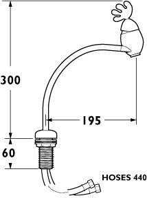 Cornetti Double Reach Mono Mixer & Swivel, (High Pressure). additional image