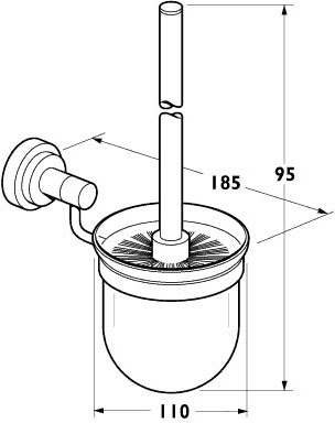 Toilet Brush Holder (Chrome). additional image