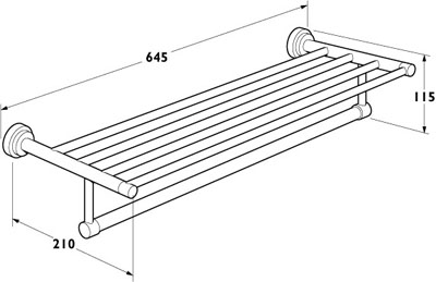 Towel Rack 640mm (Chrome). additional image