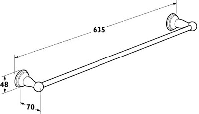 Towel Rail 640mm (Chrome). additional image