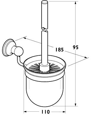 Toilet Brush Holder (Chrome). additional image