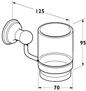 Glass Tumbler And Holder (Chrome). additional image