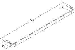 Towel Rail 640mm (Chrome). additional image