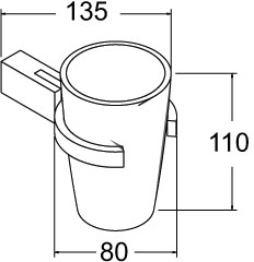 Glass Tumbler And Holder (Chrome). additional image