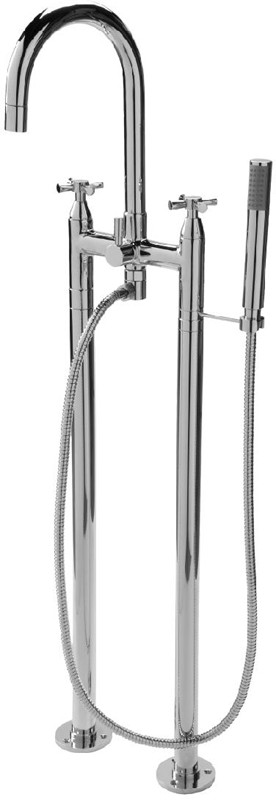 Bath Shower Mixer Tap With Stand Pipes And Shower Kit. additional image