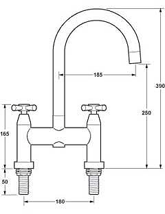Bridge Sink Mixer Tap With Swivel Spout. additional image