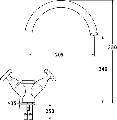 Apostle Monoblock Sink Mixer with Swivel Spout additional image