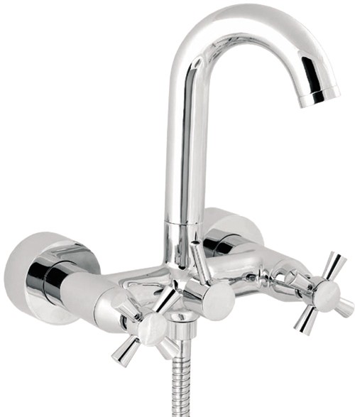 Wall Mounted Bath Shower Mixer Tap With Shower Kit. additional image