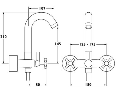 Wall Mounted Bath Shower Mixer Tap With Shower Kit. additional image