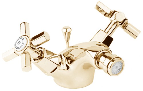 Mono Bidet Mixer Tap With Pop Up Waste (Gold). additional image