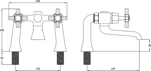 Bath Filler Tap (Chrome). additional image