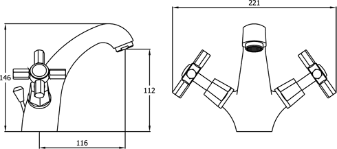 Mono Basin Mixer Tap With Pop Up Waste (Gold). additional image