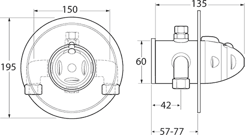 TMV2 Thermostatic Concealed Shower Valve (Chrome). additional image