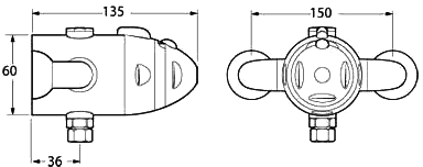 TMV2 Thermostatic Exposed Shower Valve (Chrome). additional image