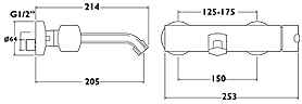 Wall Mounted Bath Filler Tap. additional image