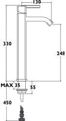 Single Lever High Rise Mixer Tap. additional image