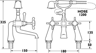 Bath Tap Pack 2 (Chrome). additional image