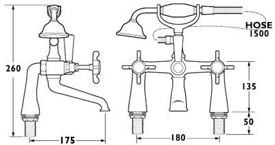 Bath Tap Pack 4 (Chrome). additional image