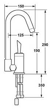 Mono Sink Mixer Tap With Swivel Spout. additional image