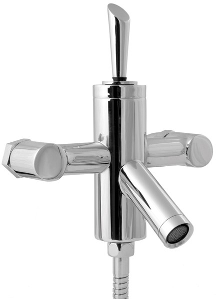 Wall Mounted Bath Shower Mixer Tap With Shower Kit. additional image