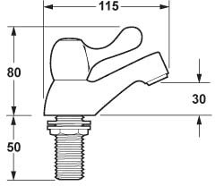 Lever Bath Taps (Pair). additional image