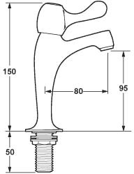 Lever High Neck Sink Taps (Pair). additional image