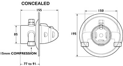 Thermostatic Concealed Shower Kit (Chrome). additional image