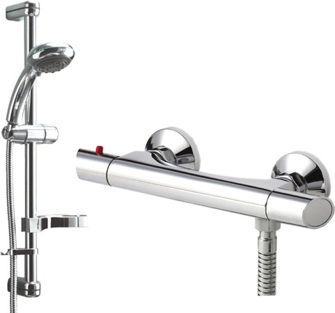 Modern Thermostatic Shower Kit (Chrome). additional image