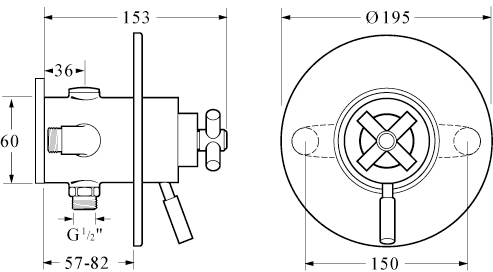 TMV2 Thermostatic Concealed Shower Valve Kit (Chrome). additional image