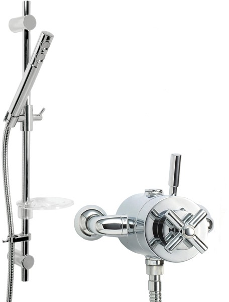 Modern Thermostatic Exposed Shower Kit (Chrome). additional image