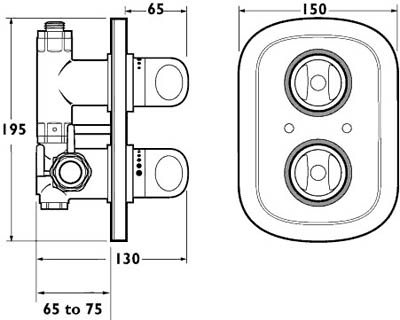 Thermostatic Concealed Shower Kit (Chrome). additional image