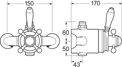 TMV2 Thermostatic Exposed Shower Valve Kit (Chrome). additional image