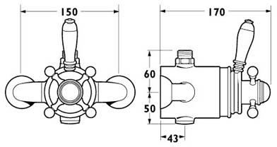 Traditional Exposed Thermostatic Shower Kit (Chrome). additional image