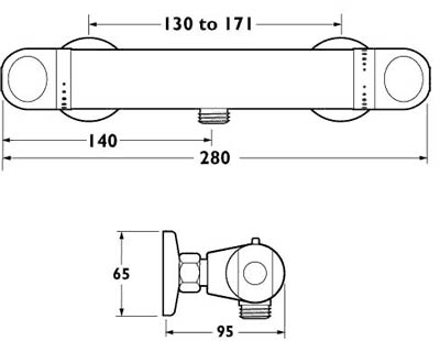 Thermostatic Low Pressure Bar Shower Kit (Chrome). additional image