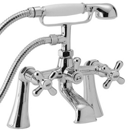 Bath Shower Mixer Tap With Shower Kit (Chrome). additional image