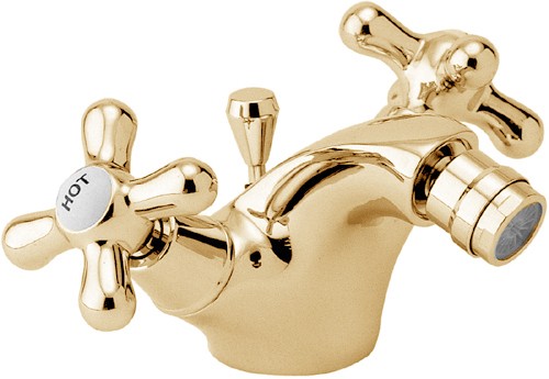 Mono Bidet Mixer Tap With Pop Up Waste (Gold). additional image