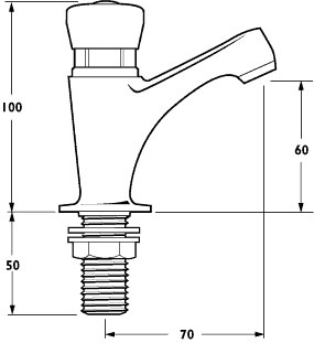 Self Closing Pillar Basin Tap (individual). additional image