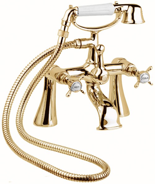 1/2" Bath Shower Mixer Tap With Shower Kit (Gold). additional image